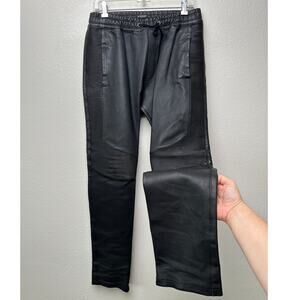 Balmain Lambskin Moto Pants Black Men’s US L Drawstring